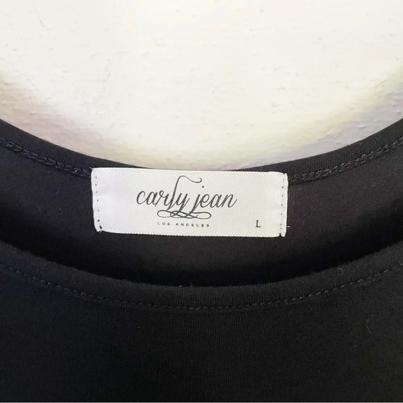 Carly Jean Los Angeles Black Rayon Sleeveless High Low Tunic Size Large - Picture 3 of 7